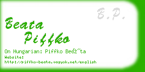 beata piffko business card